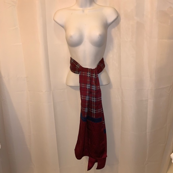 VINTAGE authentic BURBERRY silk evening wrap SCARF - Picture 9 of 14